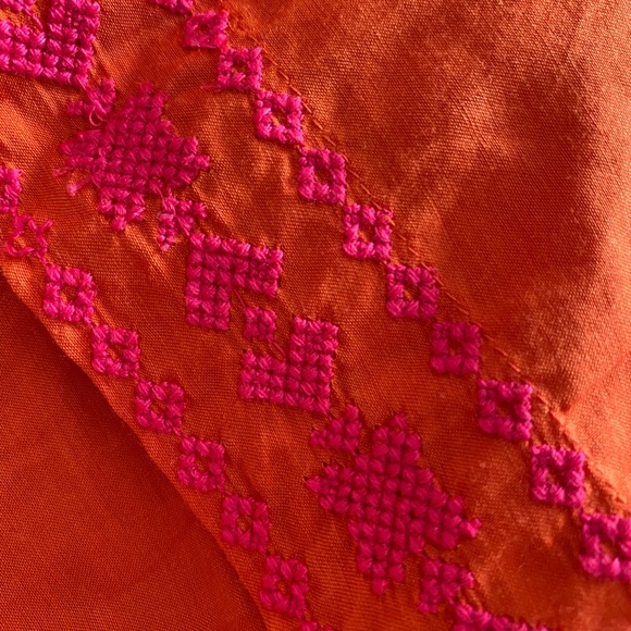 Anthropologie Jacqueline Orange Embroidery Tunic Top Size XL - Picture 12 of 16